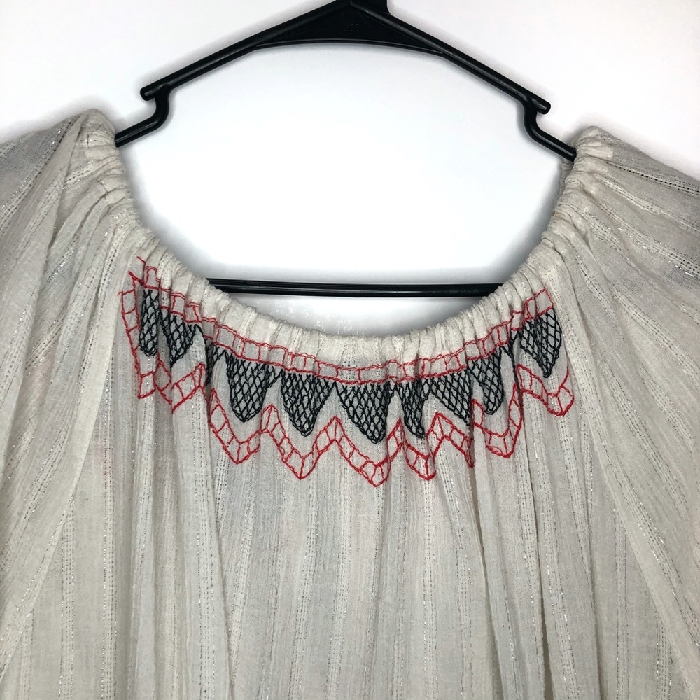 Topshop NWOT Boho Embroidered Dress with Tassels L - Picture 10 of 16